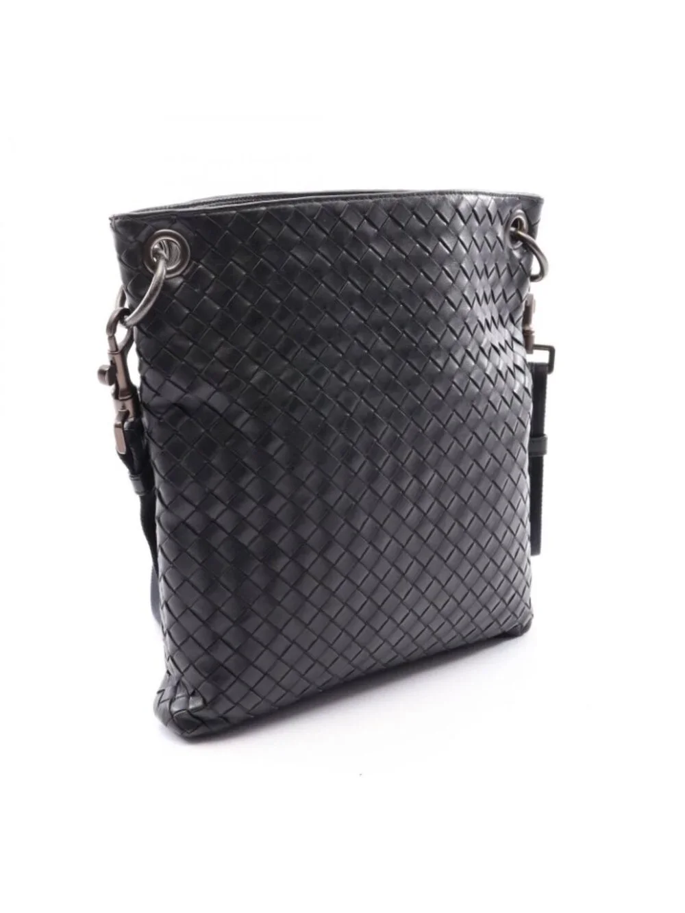 Bottega Veneta Shoulder Bag Intrecciato Black Leather